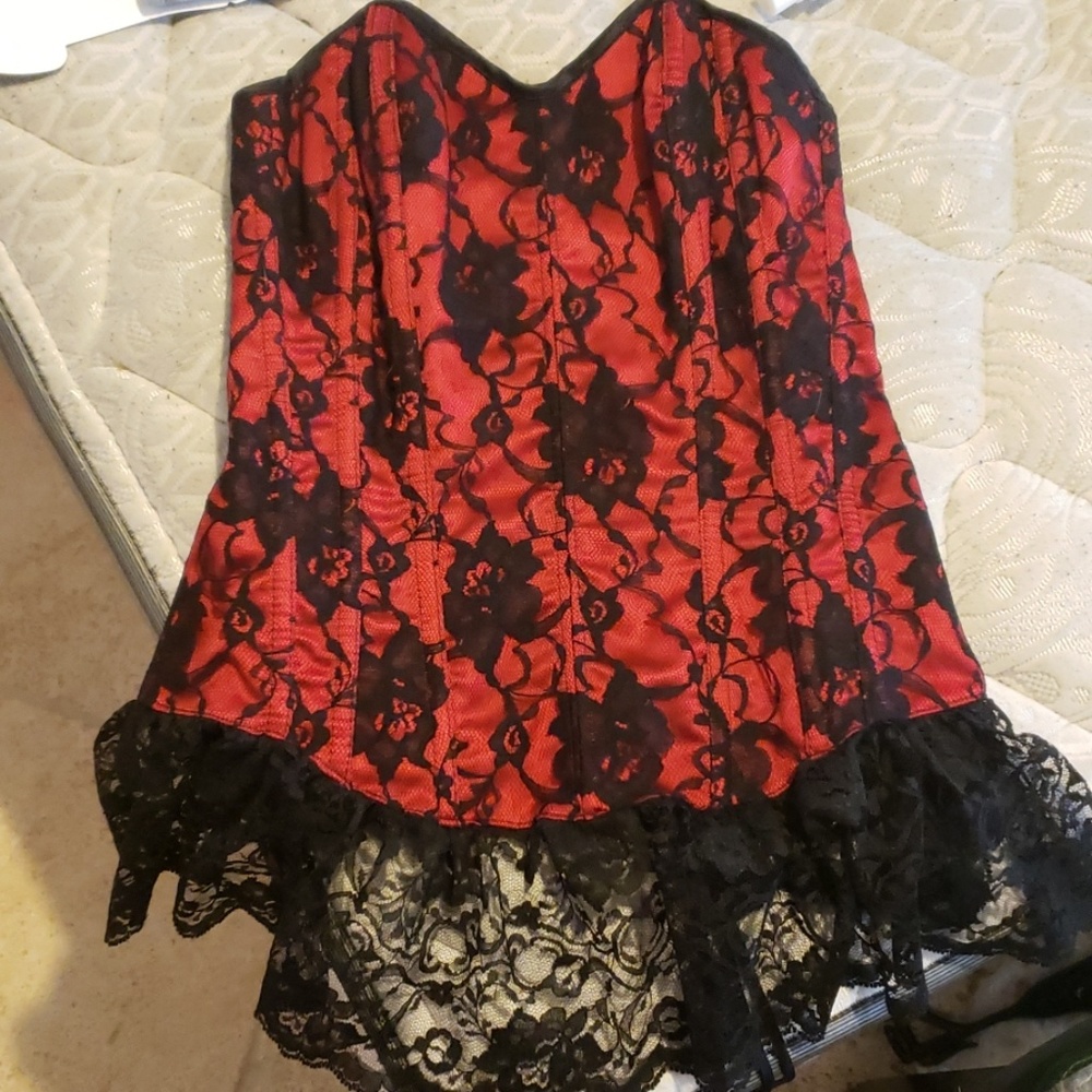 Sexy red lace corset size small